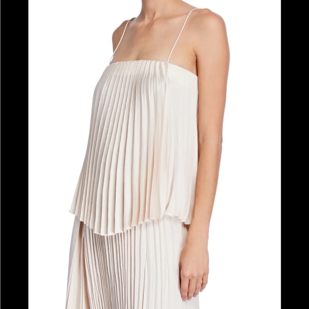 Vince Pleated Cami Top in Light Beige